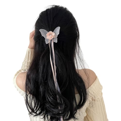 Chinesische Schmetterlings-Haarspange, Cosplay, Haarspange für Damen, Mädchen, Fotografieren, Sommerparty, rutschfeste Haarspangen für den Alltag, kleine schöne Haarspangen für Damen, kleines Haar von Avejjbaey