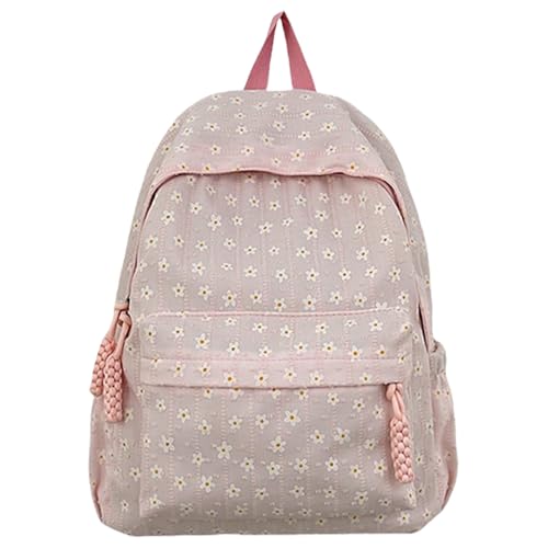 Damen Rucksack Studenten Schulrucksack Blumendruck Rucksack Lässige Tagesrucksäcke Ästhetischer Rucksack Für Mädchen Reiserucksack von Avejjbaey