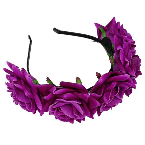 Elegante Rose Cluster Kopfschmuck Abschlussball Geburtstag Haarbänder Kopfbedeckung 3D Blume Dame Haar Kopfschmuck Zubehör Rose Stirnbänder von Avejjbaey