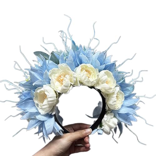 Ethnisches Braut-Stirnband, Haarkranz, Blumen, Hochzeit, Blumen-Stirnband, Haarreif, Haarschmuck, weicher und bequemer Stoff von Avejjbaey