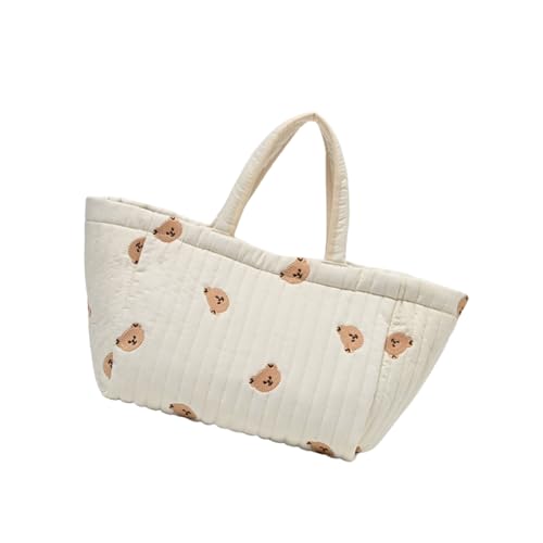 Große Kapazität Mama Tasche Windel-Aufbewahrungstasche für Frauen Reisetasche Stickerei Muster Handtasche Kinderwagen Kinderwagen Hängetasche von Avejjbaey