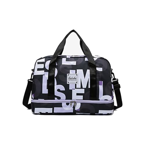 Kompakte, faltbare Trainingstasche mit extra Schuhfach, hochfest, Oxford-Handtasche für Geschäftsreisen, Wandern, atmungsaktiver Schultergurt, Turnbeutel, B, Mass Beauty von Avejjbaey