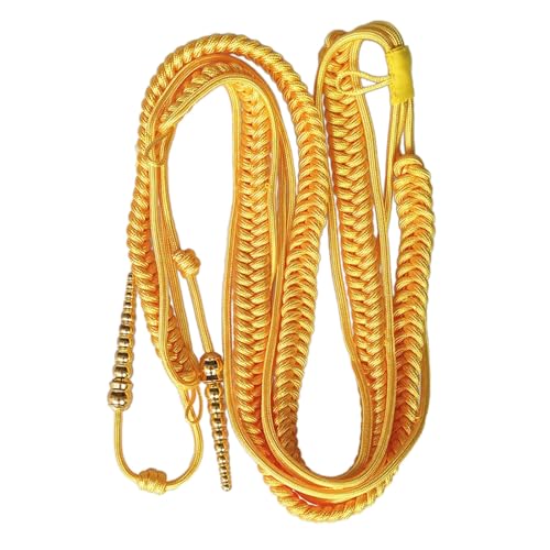 Avejjbaey Mehrzweck-Schulterkordel Quaste Kette Schulterklappe Uniform Cosplay Kostüm Fransen Epauletten DIY Kleidung Zubehör Marine Uniform Schultergurt, Polyester, Gold von Avejjbaey
