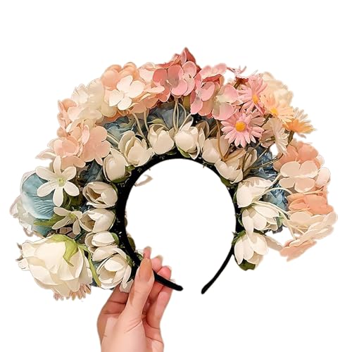 Mexica-Rosen-Stirnband, Haarkranz, Hochzeitsparty, Kostüm, Kopfschmuck für Braut, Frauen, Foto-Requisiten, elegante künstliche Blumen von Avejjbaey