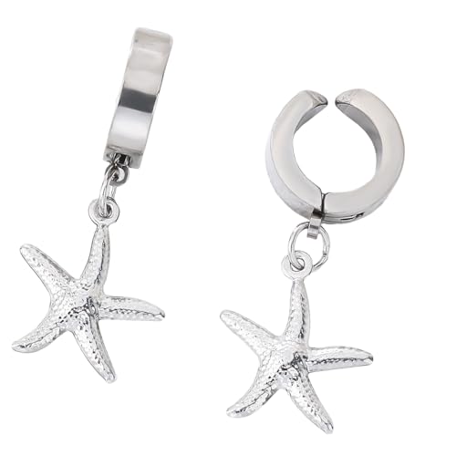 Sea Inspirierte Ohrclip Edelstahl Anti Slip Ohrringe Mit Elastischen Verschlussstärker/Schalenverzierungen Schmuck Sichere Ohrklammern Mit Marine Inspirierter Dekoration von Avejjbaey