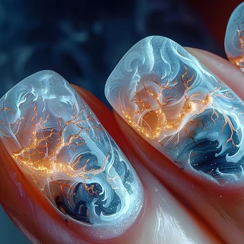 Square Press Auf Nägel Flamme Gefälschte Nägel Kleber Auf Künstlichem Acryl 24PCS Stick Für Frauen Mädchen Design Falsch Nagel von Avejjbaey