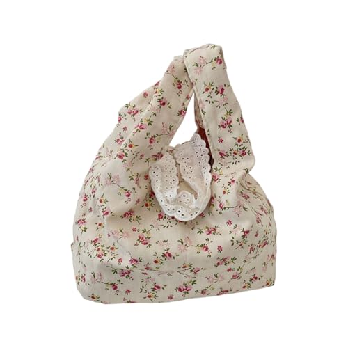 Trendige Abendtasche für Damen, Knoten-Tasche, Geldbörse mit Blumendekor, leichte Handtasche für lässige Reisen und den täglichen Gebrauch, Mehrzweck-Blumendruck, rot, One Size Trendige Abendtasche für Damen, Knoten-Tasche, Geldbörse mit Blumendekor, leichte Handtasche für lässige Reisen und den täglichen Gebrauch, Mehrzweck-Blumendruck, rot, One Size von Avejjbaey