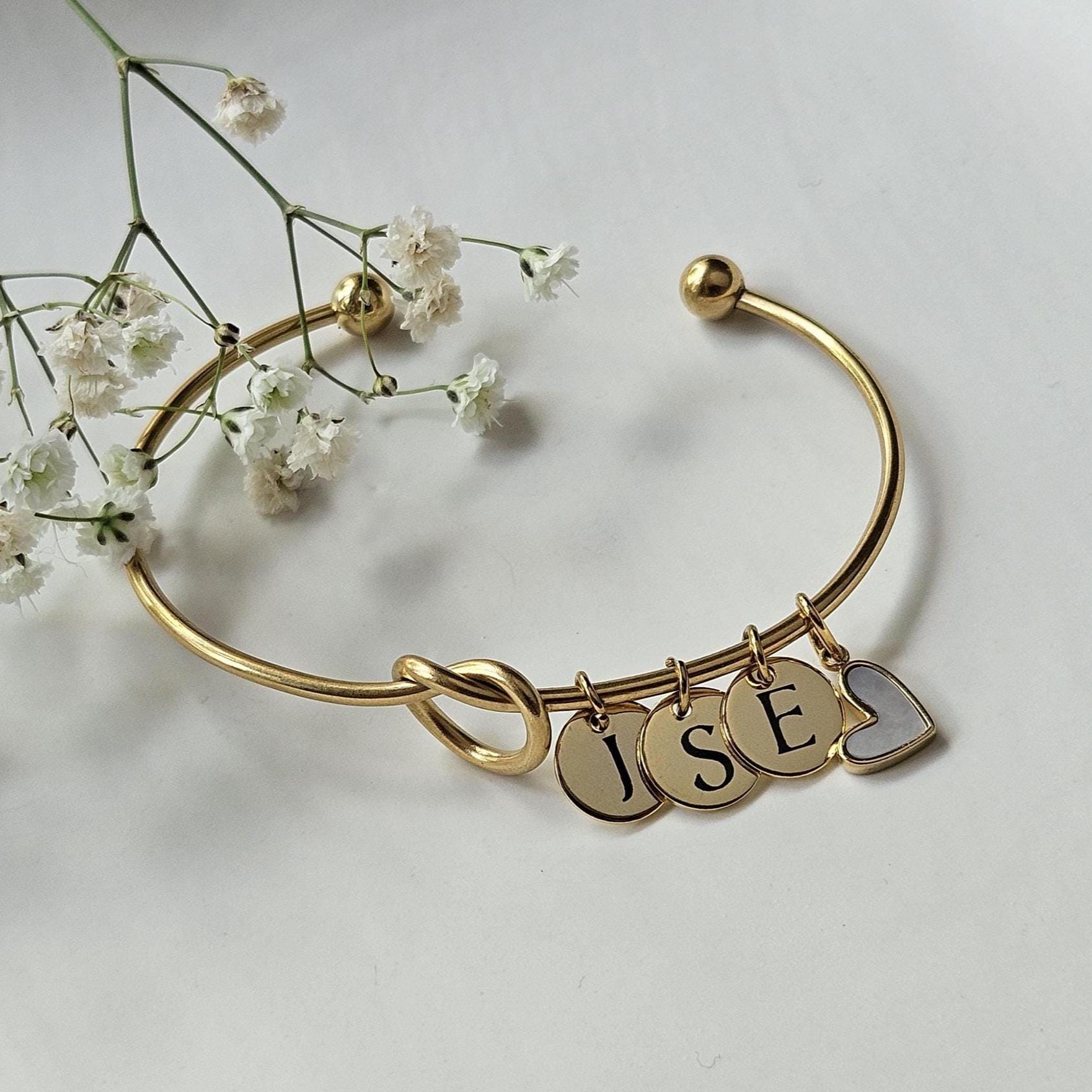 Initialen Armband - 18K Edelstahl | Wählbar Mit Herz & Bis Zu 4 Buchstaben Personalisiert Geschenkidee Für Mama -Freundin Initialen Armband - 18K Edelstahl | Wählbar Mit Herz & Bis Zu 4 Buchstaben Personalisiert Geschenkidee Für Mama -Freundin von AvellineJewelry
