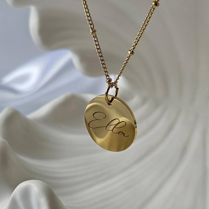 Personalisierter Schmuck Mit Gravur-Geschenk Zur Geburt, Taufe, Hochzeit-Geburtsblume-Halskette-Kette-Edelstahl 14K Vergoldet Personalisierter Schmuck Mit Gravur-Geschenk Zur Geburt, Taufe, Hochzeit-Geburtsblume-Halskette-Kette-Edelstahl 14K Vergoldet von AvellineJewelry
