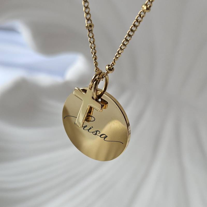 Personalisierter Schmuck Mit Gravur-Geschenk Zur Geburt, Taufe, Hochzeit-Geburtsblume-Halskette-Kette-Edelstahl 14K Vergoldet Personalisierter Schmuck Mit Gravur-Geschenk Zur Geburt, Taufe, Hochzeit-Geburtsblume-Halskette-Kette-Edelstahl 14K Vergoldet von AvellineJewelry