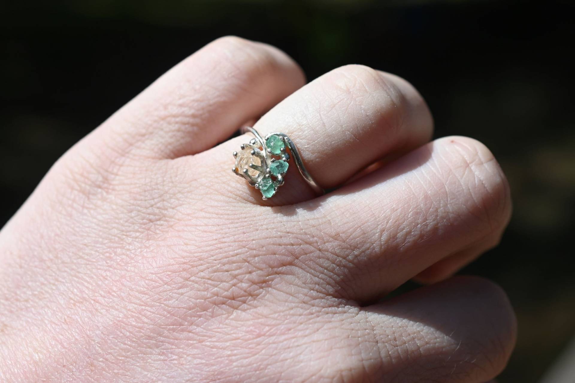 Natürlicher Smaragdring, Kann Geburtsstein Verlobungsgröße 4 5 6 7 8 9 10 11 12 Boho Jahrestag Geschenk Für Frau American Made von Avello