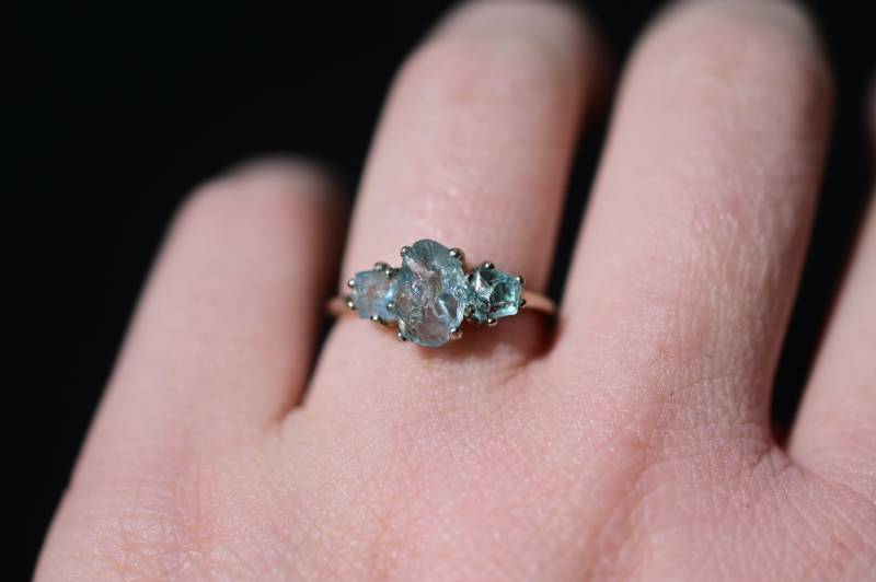 Rohe Ovale Aquamarin Verlobungsring Größe 3 4 5 6 7 8 9 10 11 12 Geburtstag Geschenk Für Frau von Avello