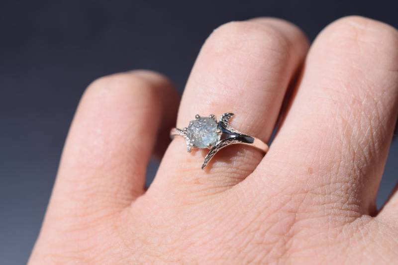 Saphir Ring Vintage Verlobung Montana Roher Blauer Natürlicher Art Deco Sterling Silber Größe 7 Ringe Für Frauen Geschenk von Avello