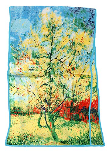 Avenella bezaubernder SEIDENSCHAL Seidentuch nach van GOGH Blühender Pfirsichbaum; feine transparente reine Seide (Georgette); 180x50 cm von Avenella