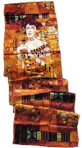 Avenella künstlerischer SEIDENSCHAL Kunstdruck nach Gustav Klimt Adele Bloch-Bauer Schal 100% Seide Jugendstil von Avenella