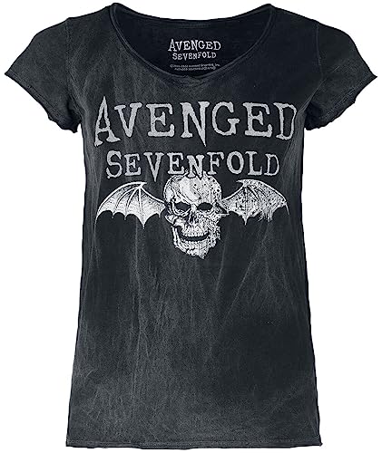 Avenged Sevenfold Deathbat Frauen T-Shirt schwarz S 100% Baumwolle Band-Merch, Bands von Avenged Sevenfold