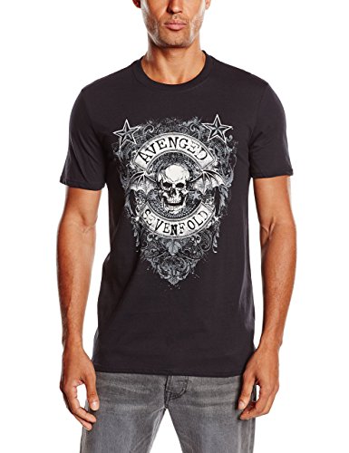 Avenged Sevenfold Herren Stars Flourish T-Shirt, Schwarz (Black), (Herstellergröße: X-Large) von Avenged Sevenfold