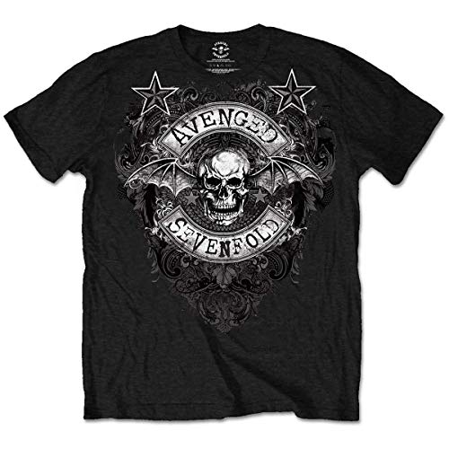 Avenged Sevenfold Herren T-Shirt Stars Flourish, Schwarz (Black), L von Avenged Sevenfold