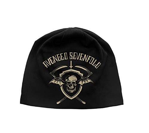 Avenged Sevenfold Mütze Beanie Cap Death bat Shield Logo offiziell Nue Schwarz von Avenged Sevenfold