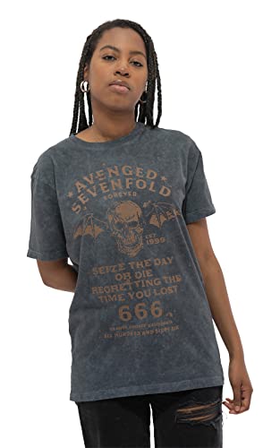 Avenged Sevenfold T Shirt Band Logo Nue offiziell Herren Schwarz Snow Wash von Avenged Sevenfold