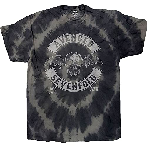 Avenged Sevenfold T Shirt Deathbat Crest Nue offiziell Herren Dip-Dye Charcoal von Avenged Sevenfold