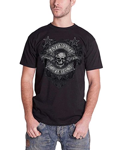 Avenged Sevenfold T Shirt Flourish Death Bat Band Logo offiziell Schwarz Herren XXL von Avenged Sevenfold