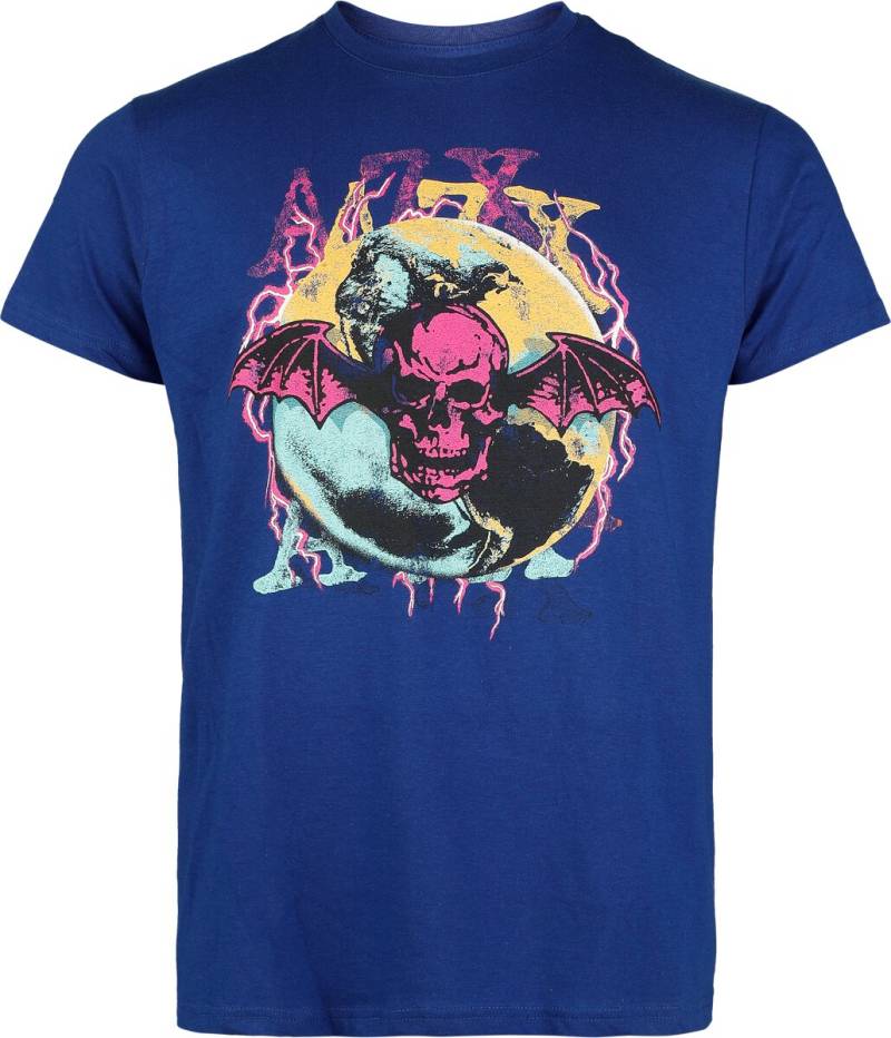 Avenged Sevenfold T-Shirt - Lighting Bat - S bis XXL - für Männer - Größe L - blau  - Lizenziertes Merchandise! von Avenged Sevenfold