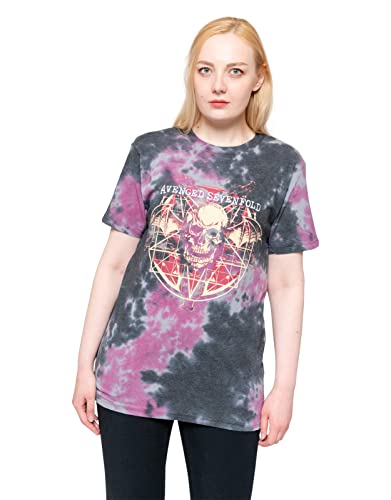 Avenged Sevenfold T Shirt Ritual Band Logo Nue offiziell Unisex Grau Dip Dye L von Avenged Sevenfold