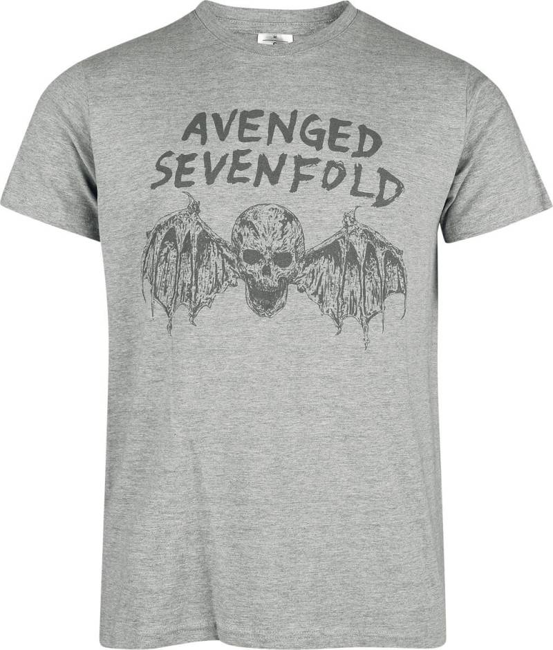 Avenged Sevenfold T-Shirt - Scheleton Bat - S bis XXL - für Männer - Größe M - grau  - Lizenziertes Merchandise! von Avenged Sevenfold
