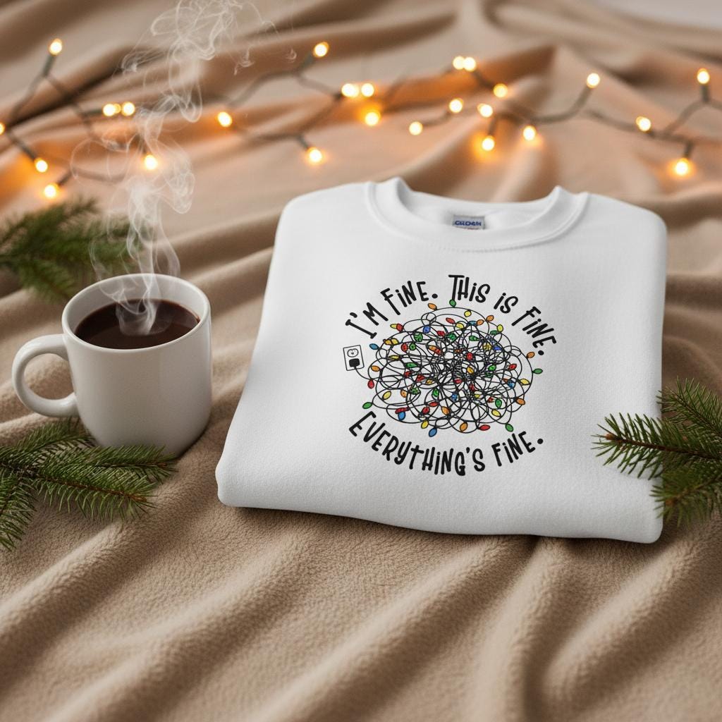 I'm Fine Sweatshirt - Cozy Christmas Lights Design Perfect Holiday Gift von AvenoirTheShop