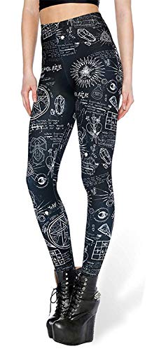 Aventy Damen Supernova Einhorn Digital Printed Tight Stretchy Skinny Workout Hose Geometrische Muster Einheitsgröße, Geometrische Muster, One size von Aventy