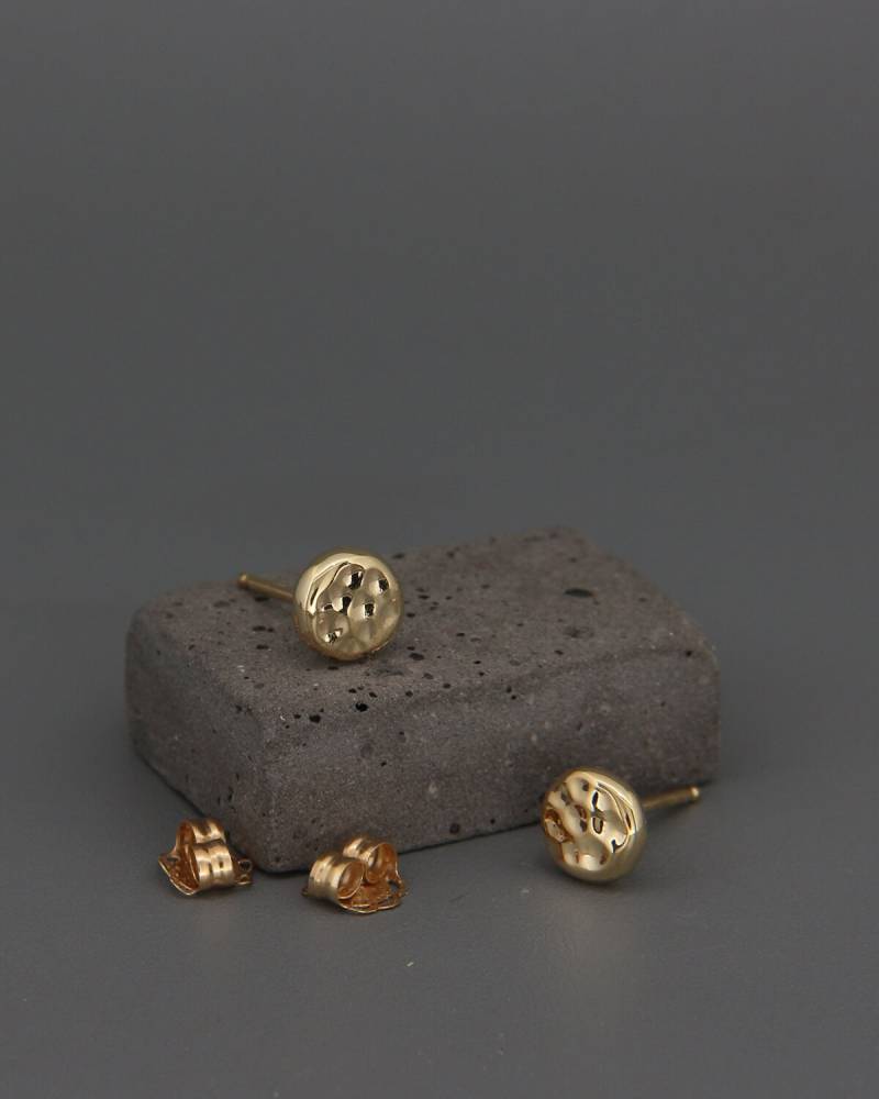 14K Recycled Gold Ohrstecker | Gehämmertes Massives Recyclinggold 4 Mm 5 6 7 Recyceltes Ohrringe von AverieJewelry