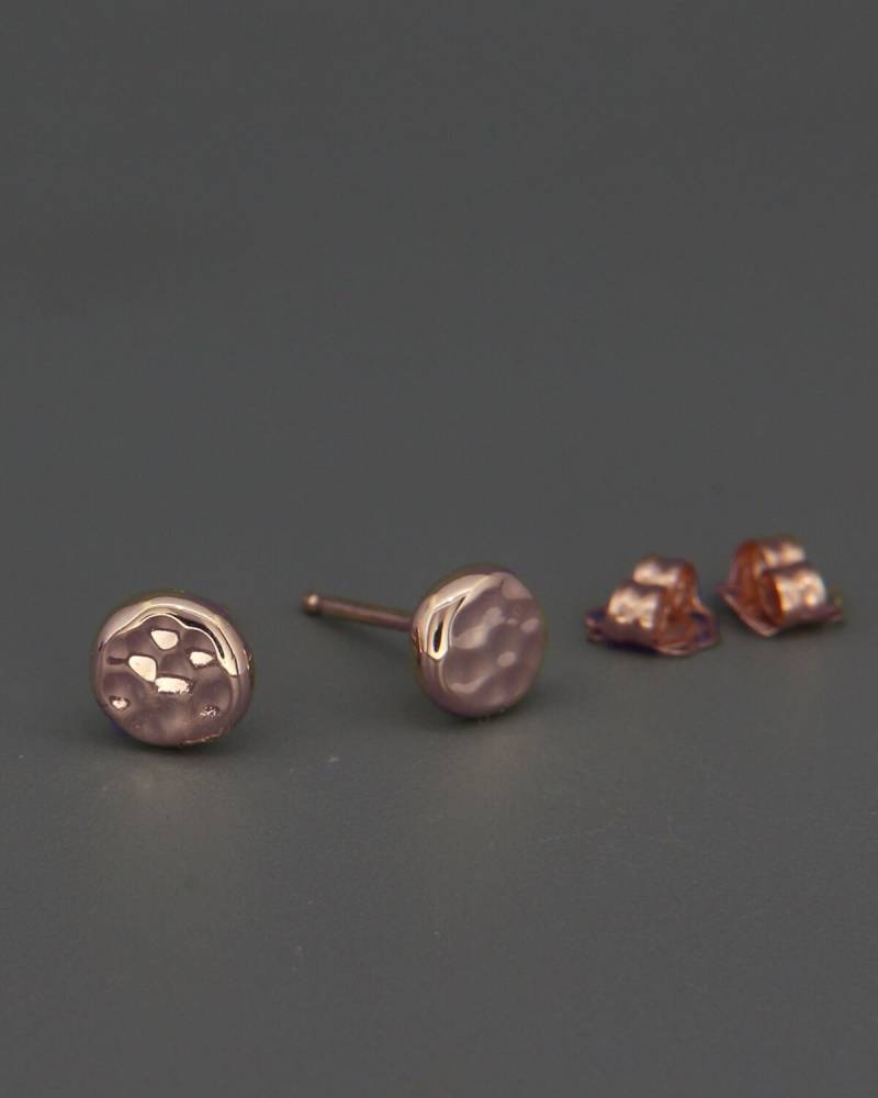 14K Recycled Rose Gold Ohrstecker | Gehämmerte Solid 4 Mm 5 6 7 Ohrringe Aus Recyceltem von AverieJewelry
