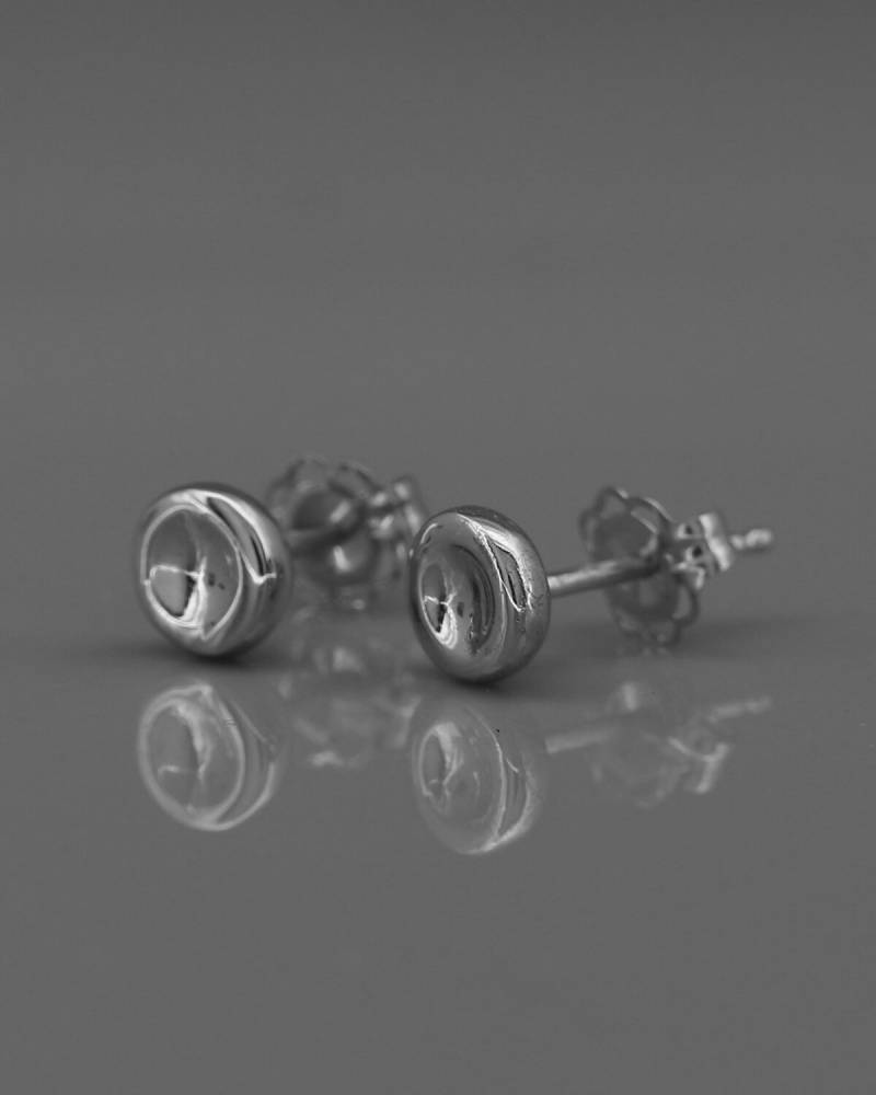 14K Recycled Weißgold Konkave Ohrstecker | Massive Ohrringe Aus Recyceltem Gold von AverieJewelry