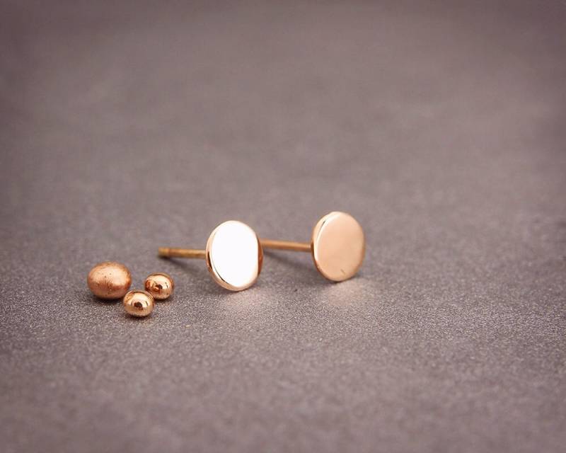 Massive 14K Roségold Zierliche Ohrstecker | Handgemachte Polierte Solide Rose Gold Ohrringe 3/16 "1/4" 5/16" 3/8 "7/16" von AverieJewelry