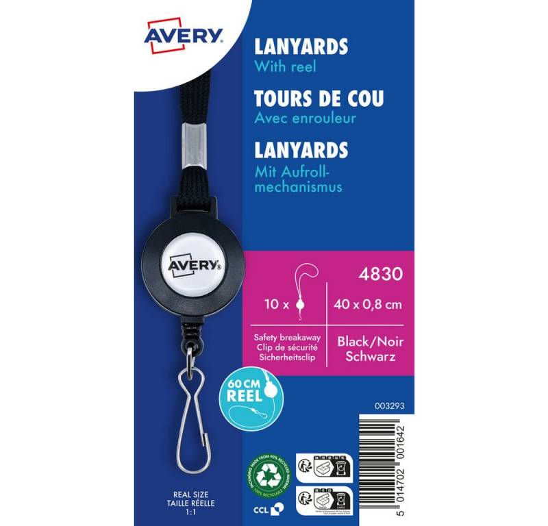 Avery Zweckform Schlüsselanhänger Avery-Zweckform 4830 Textilband (L x B) 440 mm x 10 mm 10 St. von Avery Zweckform