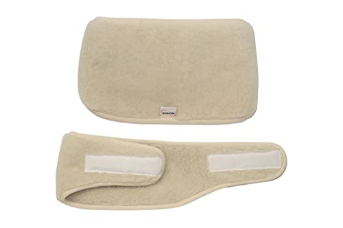 Aves-24 SENIORI Nierenwärmer Rückenwärmer Wärmegürtel Wolle Rücken XS-3XL Nierenschutz Bauchwärmer Wärmekissen mit Klettverschluss Taillengürtel (Beige, L) von Aves-24