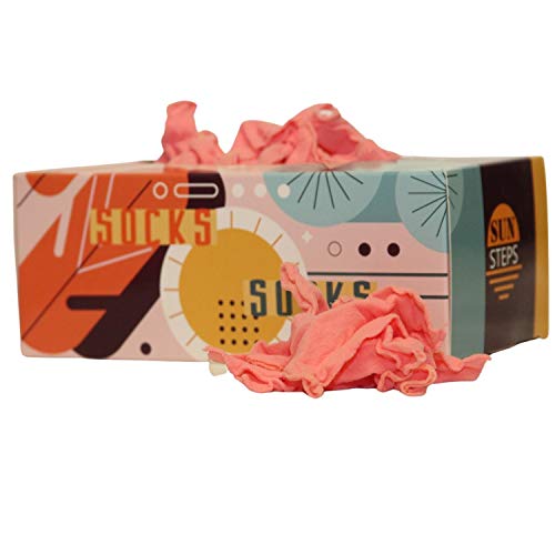 Aves-24 SUN STEPS Probierstrümpfe PROBIERSOCKEN Socks Strümpfe FARBEN Probiersöckchen Einwegsocken + BOX (Orange - 500 Stück) von Aves-24