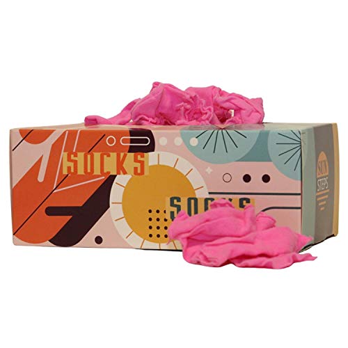 Aves-24 SUN STEPS Probierstrümpfe PROBIERSOCKEN Socks Strümpfe FARBEN Probiersöckchen Einwegsocken + BOX (Rosa - 100 Stück) von Aves-24