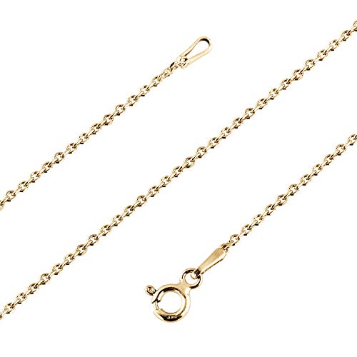 Avesano Ankerkette 24K vergoldet für Damen in 925 Sterling Silber Farbe Gold Goldkette ohne Anhänger Goldkettchen Frauen | Breite 1mm | Länge 40 42 45 50 60 70 cm | 101031-540 von Avesano