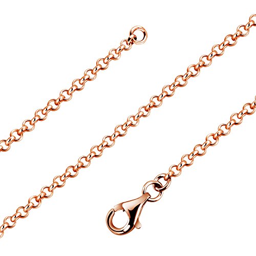 Avesano Rosegold Kette ohne Anhänger 925 Sterling Silber Damen Halskette Breite 2,2 mmLänge 42 45 50 60 70 80 90 cm 101012-442 von Avesano