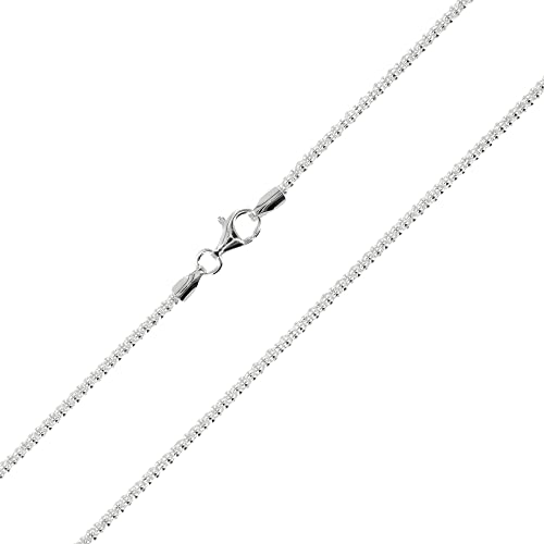 Avesano Popcornkette 925 Silber Damen (Breite 1,8 mm) Halskette Silberkette ohne Anhänger (Länge 42 cm) 101081-042 von Avesano