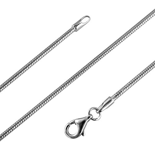 Avesano Schlangenkette 925 Silber Damen (Breite 1,2 mm) Halskette Silberkette ohne Anhänger (Länge 42 cm) 101022-042 von Avesano