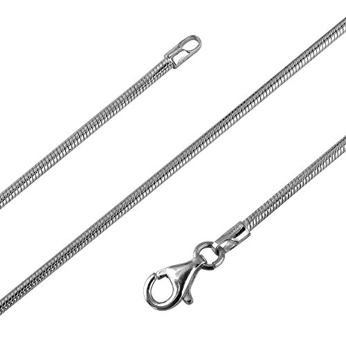 Avesano Schlangenkette 925 Silber Damen (Breite 1,6 mm) Halskette Silberkette ohne Anhänger (Länge 42 cm) 101023-042 von Avesano