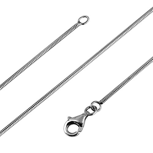 Avesano Schlangenkette 925 Silber Damen (Breite 1 mm) Halskette Silberkette ohne Anhänger (Länge 80 cm) 101021-080 von Avesano