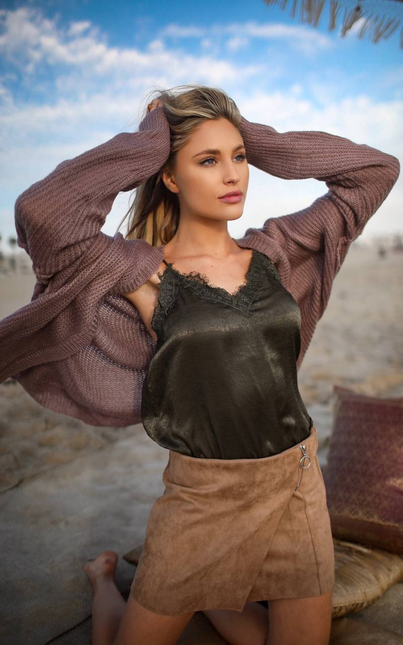 Wildleder Wickel Skort, Damen Stretchy Rock Shorts von Avetoi