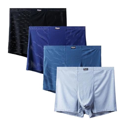 Avfora Boxershorts Herren Baumwolle 13Xl Ice Silk Mesh Viererpack Herren-Slips In Übergröße, Sexy Boxershorts,11,13Xl von Avfora