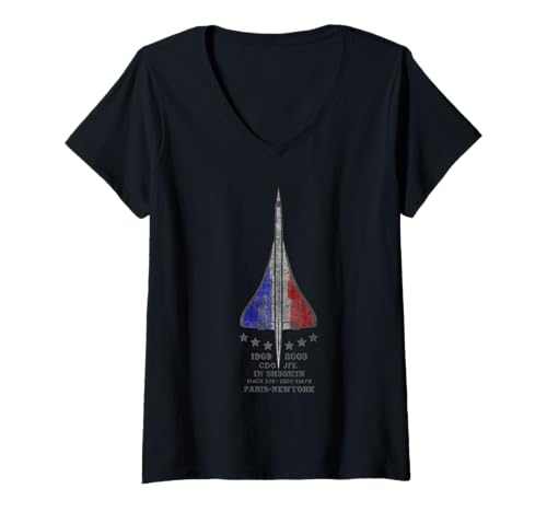 Damen Concorde Supersonic T-Shirt T-Shirt mit V-Ausschnitt von AvgeekZone