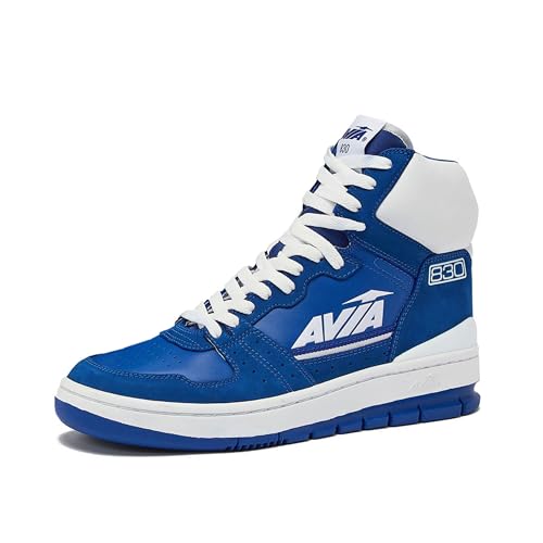 Avia 830 Herren Basketballschuhe Retro Sneaker Indoor Outdoor Street Court Gr.8 bis 15, Mittelblau/Weiß, 10 Women/8.5 Men von Avia