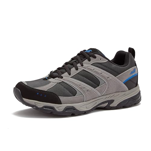 Avia Avi-Verge Herren Sneakers - Workout, Walking, Athletik, Cross-Training, Tennis, Gewichtheben, Fitnessstudio Schuhe für Herren, Grau/Schwarz/Blau, 48 EU von Avia